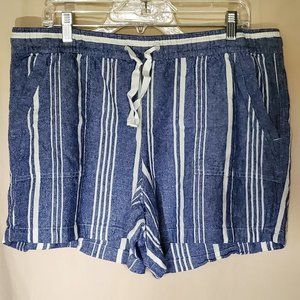 Nautica Blue/White Striped Shirts XL